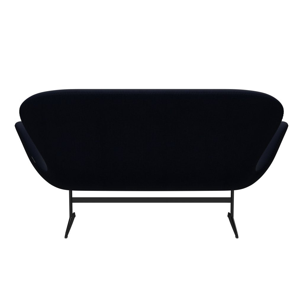 Fritz Hansen Swan Sofa 2-Sitzer, Schwarz Lackiert/Fame Navy (66061)