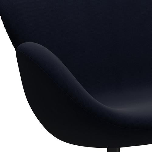 Fritz Hansen Swan Sofa 2-Sitzer, Schwarz Lackiert/Fame Navy (66061)