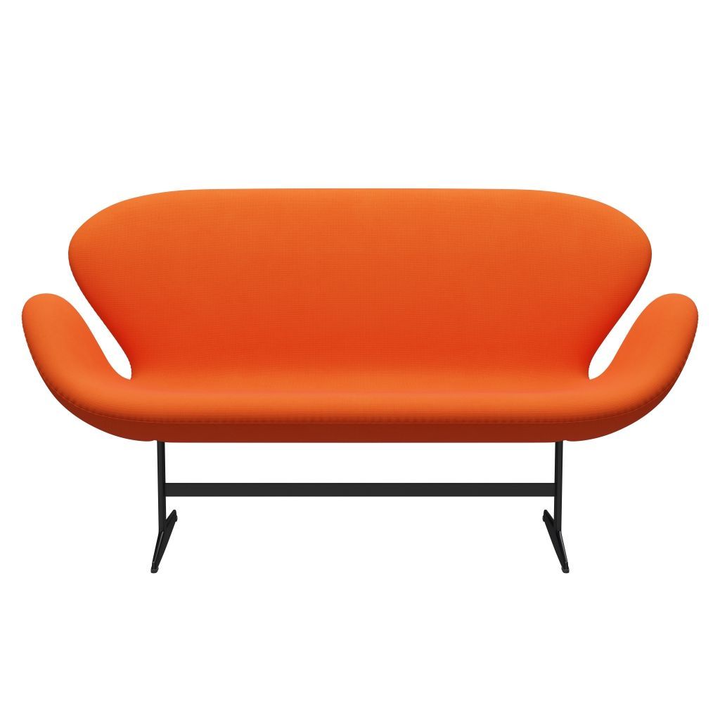 Fritz Hansen Canapé de cygne 2 places, orange laqué / renommée noir (63016)