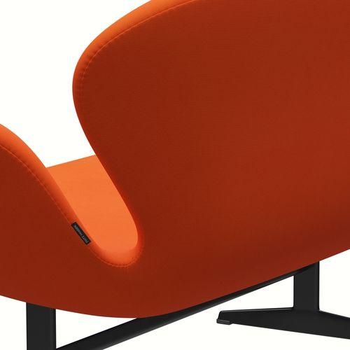 Fritz Hansen Canapé de cygne 2 places, orange laqué / renommée noir (63016)