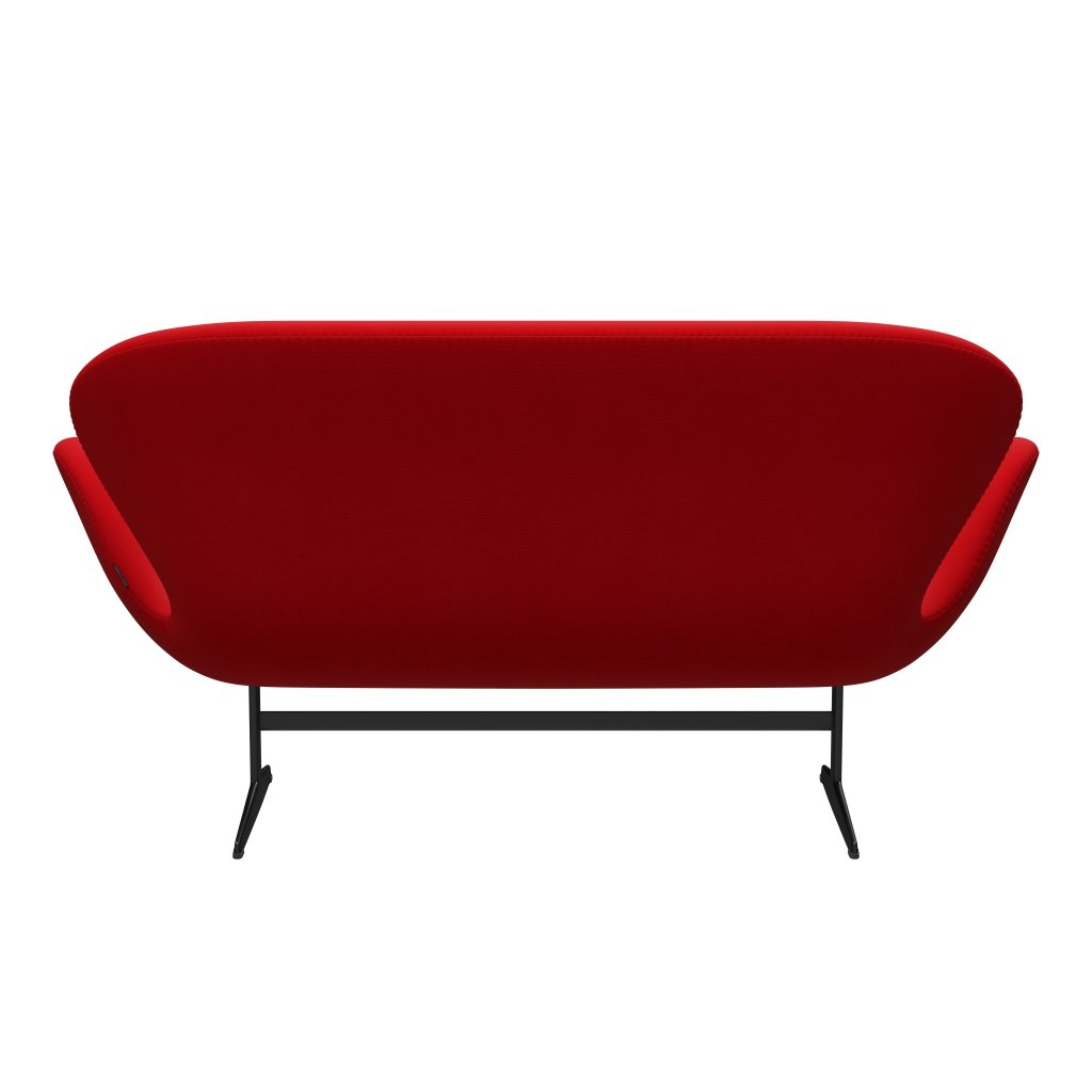 Fritz Hansen Swan Sofa 2-Sitzer, Schwarz Lackiert/Fame Red (64119)