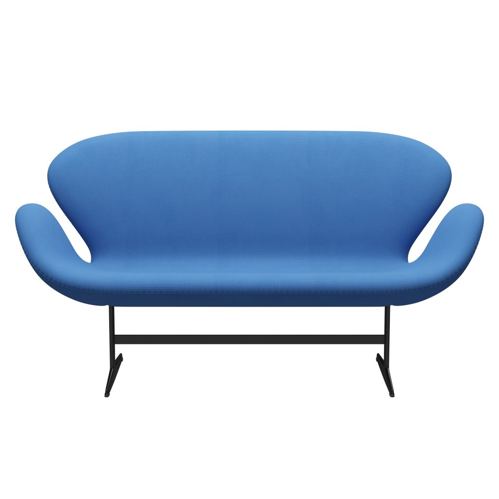 Fritz Hansen SWAN SOFA 2 -sits, svart lackerad/berömmelse turkos (66118)