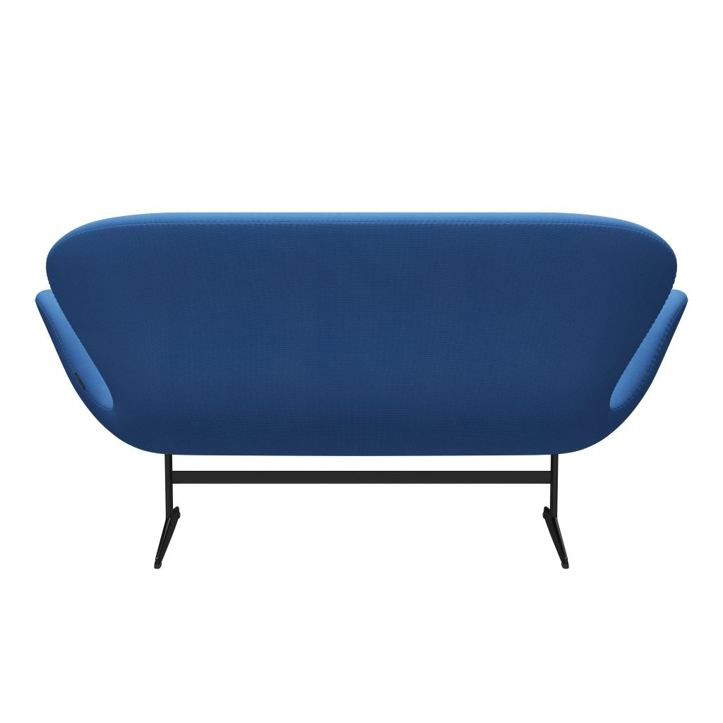 Fritz Hansen Swan Sofa 2-Sitzer, Schwarz Lackiert/Fame Türkis (66118)