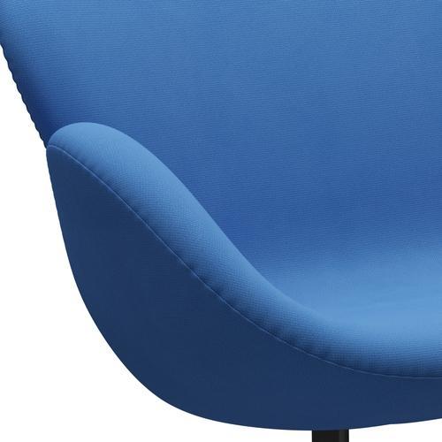 Fritz Hansen Swan Sofa 2-Sitzer, Schwarz Lackiert/Fame Türkis (66118)