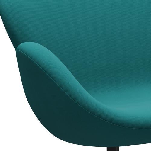 Fritz Hansen Swan Sofa 2 Sitzer, Schwarz Lackiert/Fame Türkis (67016)