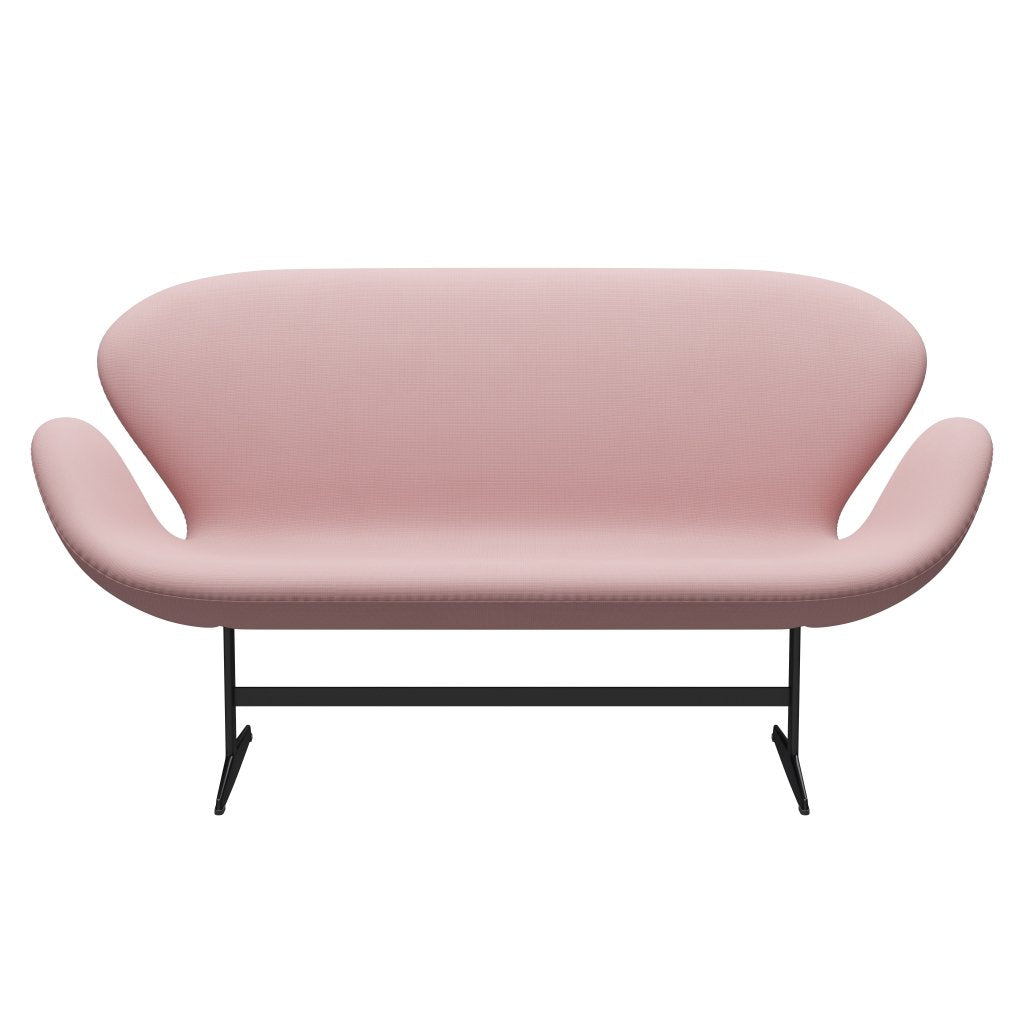 Fritz Hansen Canapé de cygne 2 places, laquée noire / gloire violette chaude