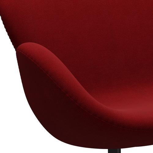 [product_category]-Fritz Hansen Swan Sofa 2 Seater, Black Lacquered/Hallingdal Red (657)-Fritz Hansen-3321-HAL657-BLLA-FRI-7