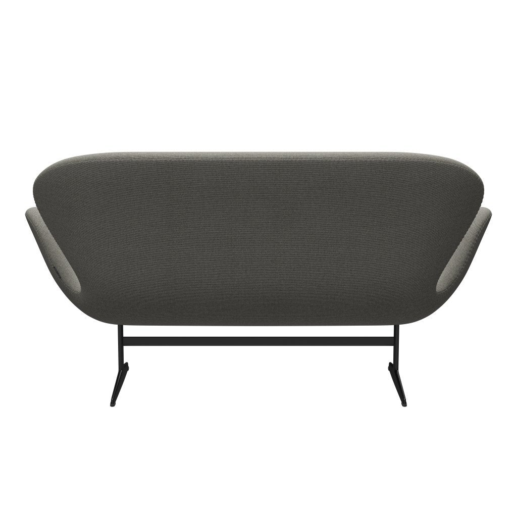 [product_category]-Fritz Hansen Swan Sofa 2 Seater, Black Lacquered/Re Wool Grey White/Plain-Fritz Hansen-3321-REW128-BLLA-FRI-4