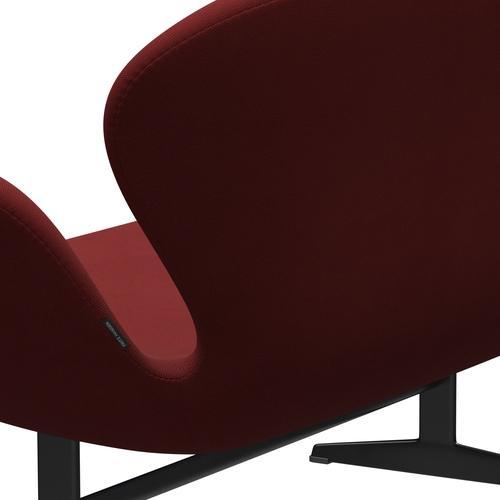 [product_category]-Fritz Hansen Swan Sofa 2 Seater, Black Lacquered/Steelcut Dark Red/Blood-Fritz Hansen-3321-STI615-BLLA-FRI-5