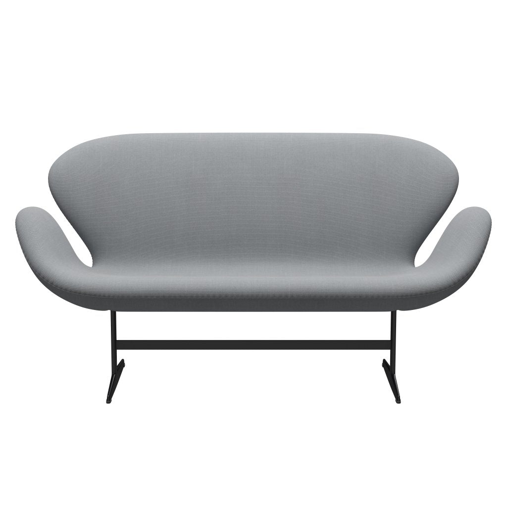 Fritz Hansen Swan divano 2 posti, nero laccato/grigio chiaro in acciaio