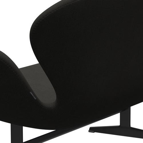 [product_category]-Fritz Hansen Swan Sofa 2 Seater, Black Lacquered/Steelcut Trio Dark Brown-Fritz Hansen-3321-STR383-BLLA-FRI-5