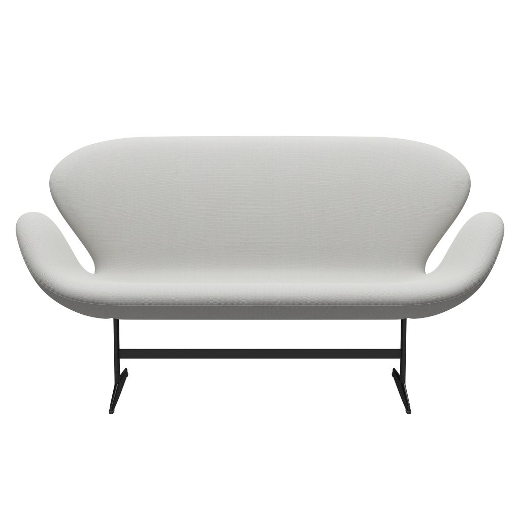 Fritz Hansen Swan divano 2 posti, nero laccato/taglio in acciaio delicato verde menta