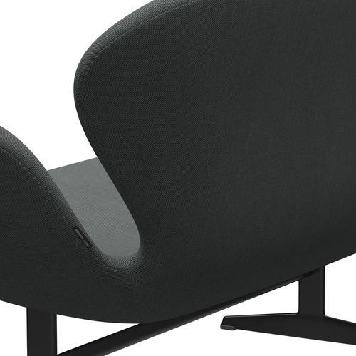 [product_category]-Fritz Hansen Swan Sofa 2 Seater, Black Lacquered/Steelcut Trio Kohle-Fritz Hansen-3321-STR153-BLLA-FRI-5