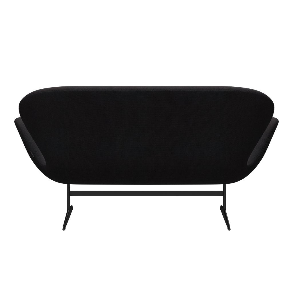 Fritz Hansen Swan Sofa 2-Sitzer, Schwarz Lackiert/Sunniva Schwarz (683)