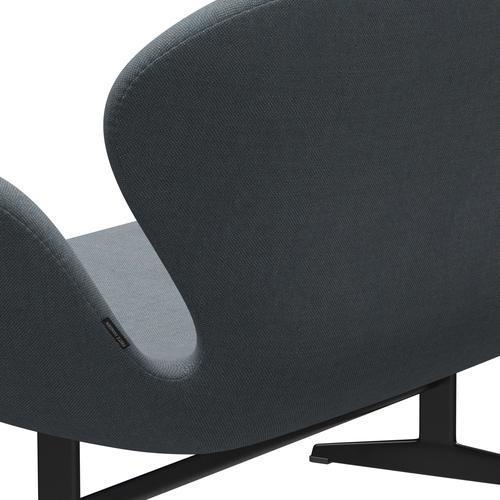 [product_category]-Fritz Hansen Swan Sofa 2 Seater, Black Lacquered/Sunniva Soft Blue-Fritz Hansen-3321-SV752-BLLA-FRI-5