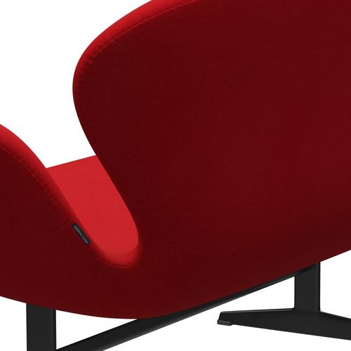 [product_category]-Fritz Hansen Swan Sofa 2 Seater, Black Lacquered/Tonus Red-Fritz Hansen-3321-TON130-BLLA-FRI-5