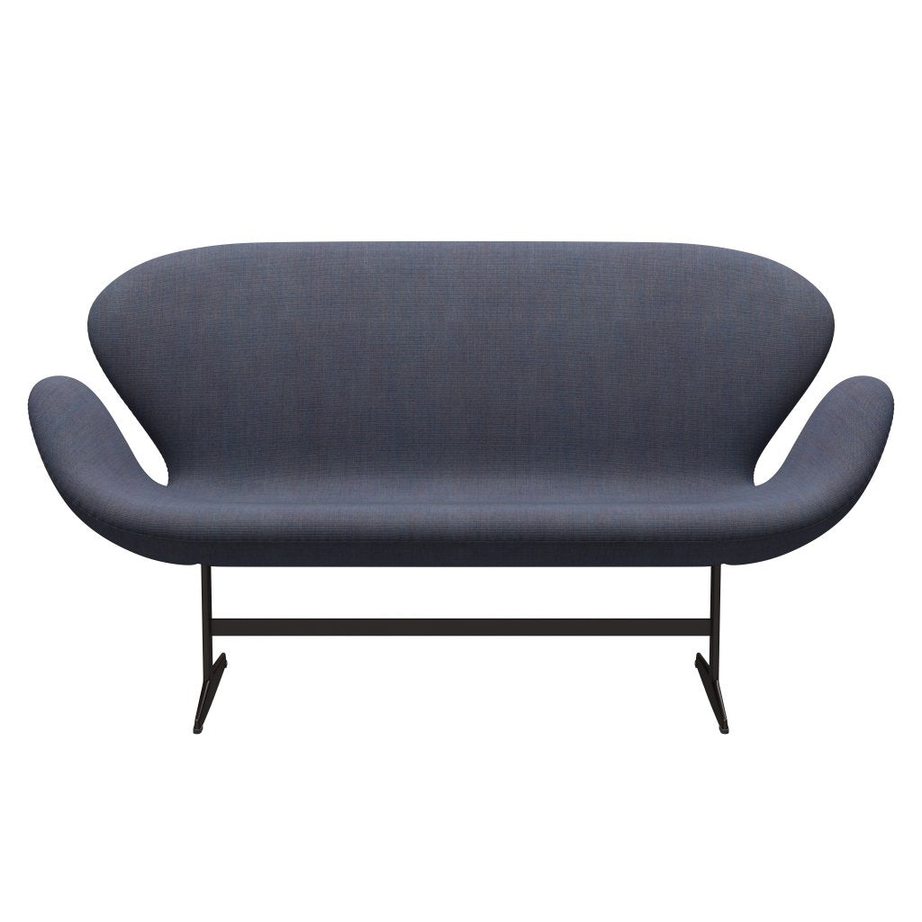 Fritz Hansen Swan Sofa 2 Seater, Brown Bronze/Canvas Light Blue (0734)