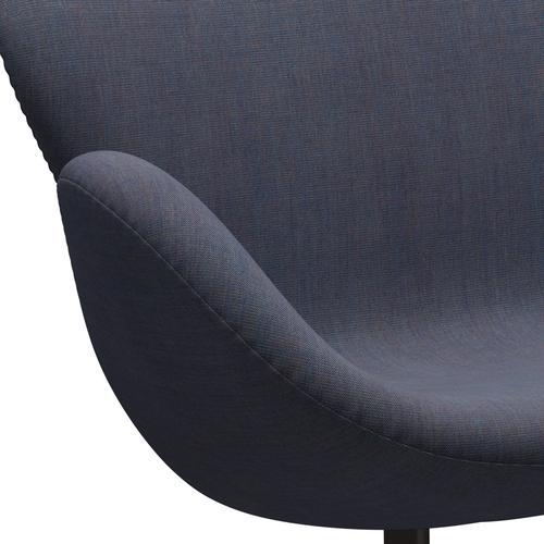 Fritz Hansen Swan divano 2 posti, bronzo marrone/tela azzurra (0734)