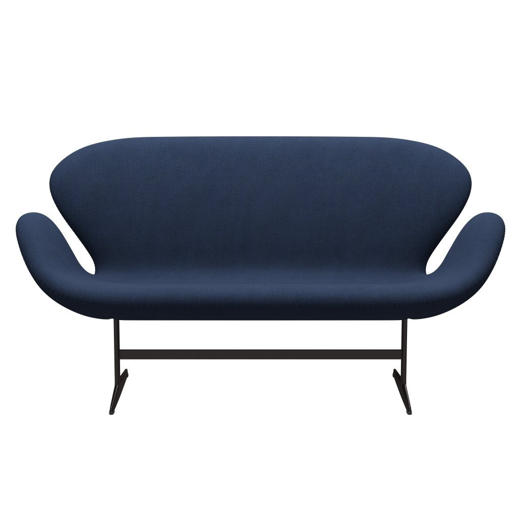 Fritz Hansen Schwan Sofa 2-Sitzer, Braun Bronze/Christianshavn Dunkelblau