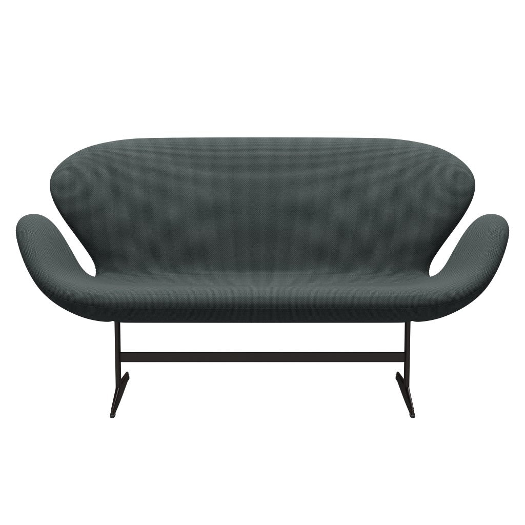 Fritz Hansen Swan Sofa 2-Sitzer, Braun Bronze/Diablo Stahlgrau