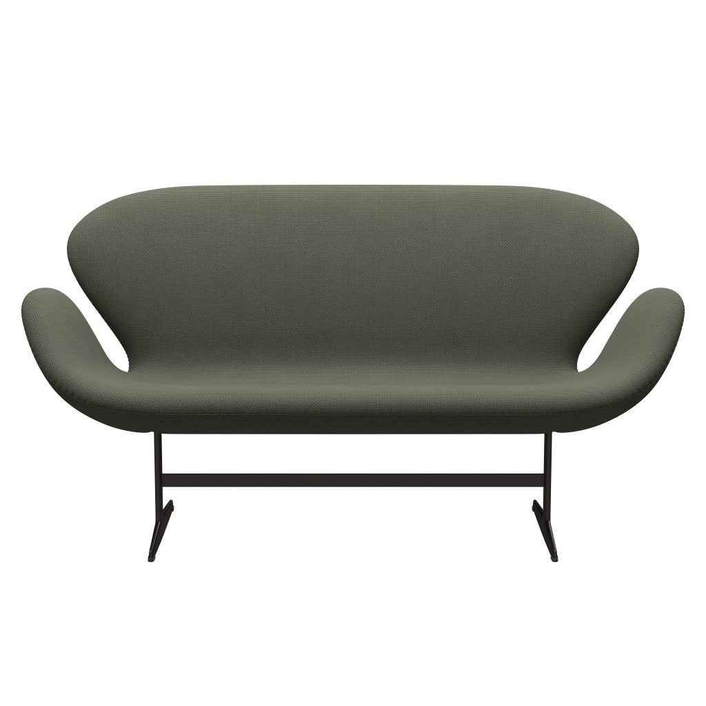 Fritz Hansen Swan Sofa 2-Sitzer, Braun Bronze/Diablo Warm Grau