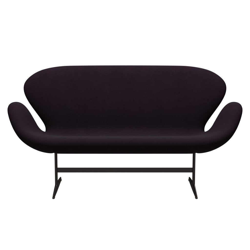 Fritz Hansen Swan Sofa 2 Sitzer, Braun Bronze/Divina Aubergine (376)