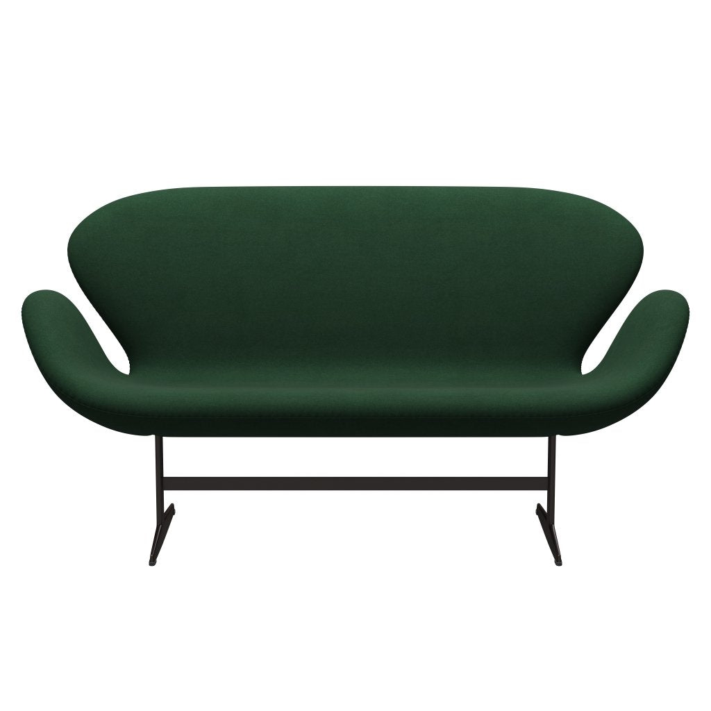 Fritz Hansen Swan Sofa 2 Sitzer, Braun Bronze/Divina Dunkelgrün (876)