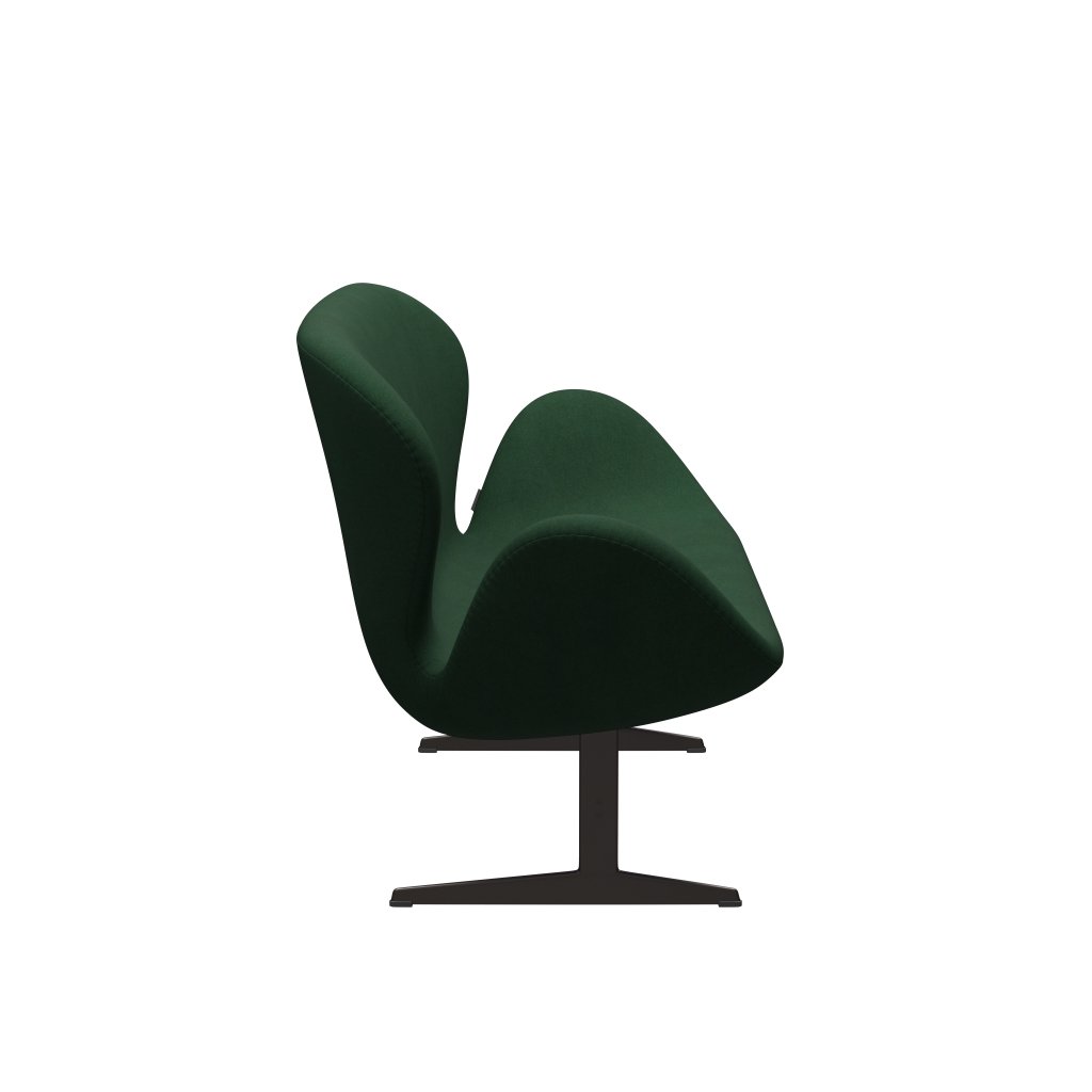 Fritz Hansen Swan Sofá 2 plazas, bronce marrón/Divina Dark Green (876)