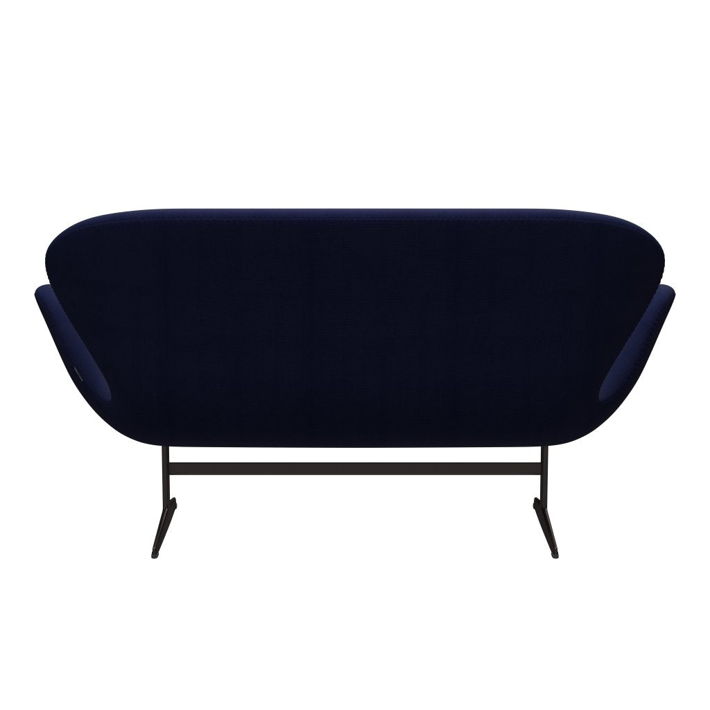 Fritz Hansen Swan Sofa 2-Sitzer, Braun Bronze/Fame Dunkelblau (66005)