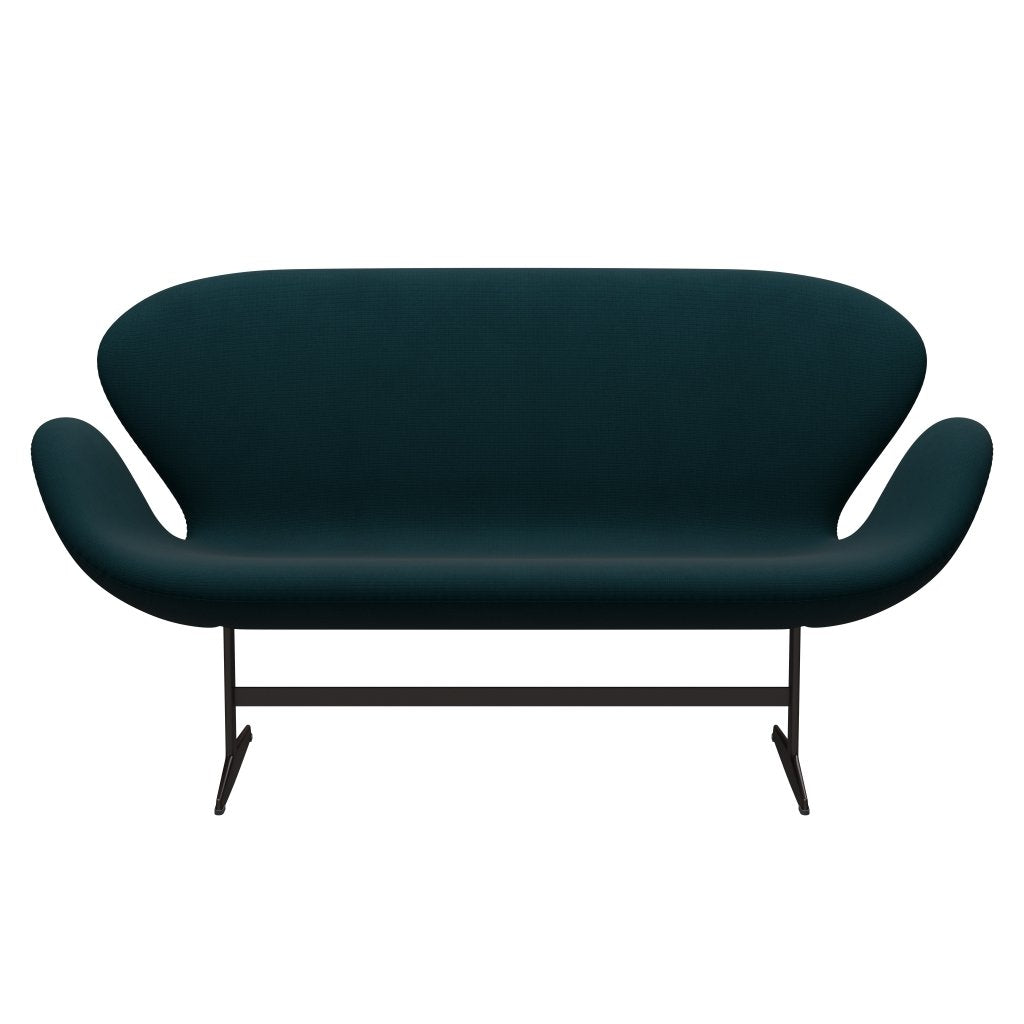 Divano Swan Fritz Hansen 2 posti, bronzo marrone/fame verde scuro