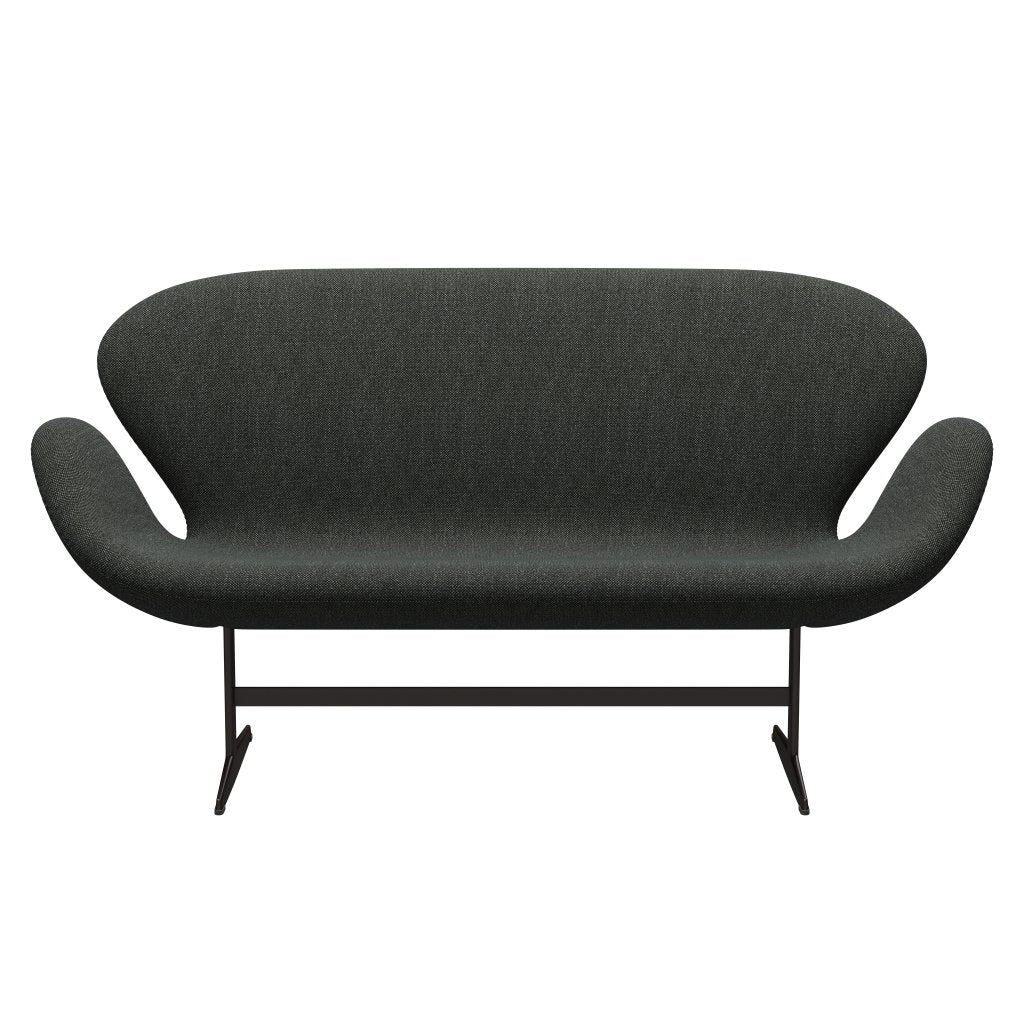 Fritz Hansen Swan Sofa 2 Seater, Brown Bronze/Hallingdal Black/Grey (368)