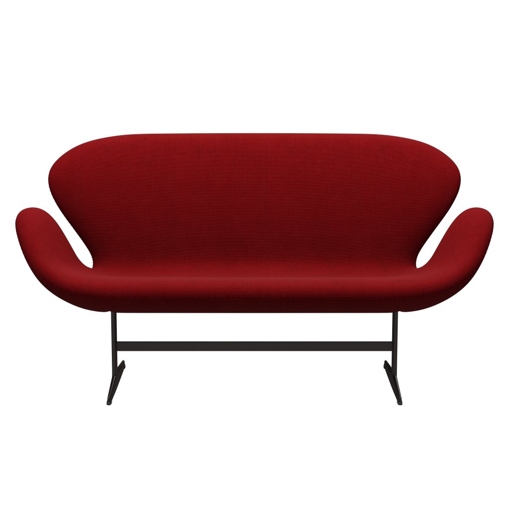 Fritz Hansen Swan Sofa 2-Sitzer, Braun Bronze/Hallingdal Rot (657)