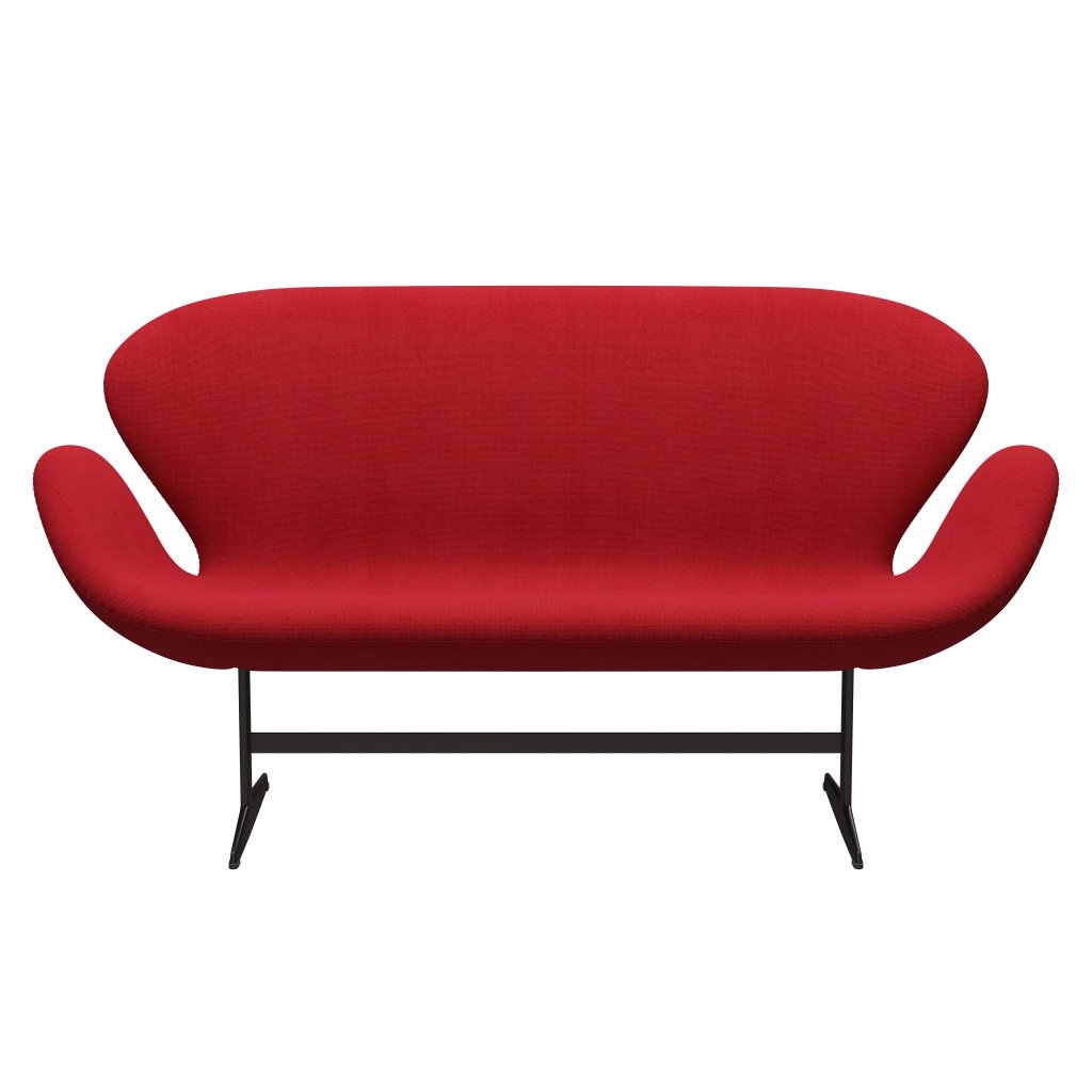 Fritz Hansen Swan Sofa 2-Sitzer, Braun Bronze/Hallingdal Rot (680)