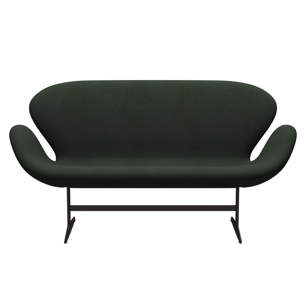 Fritz Hansen Swan Sofa 2 -sæder, brun bronze/stålcut mørk hær grøn