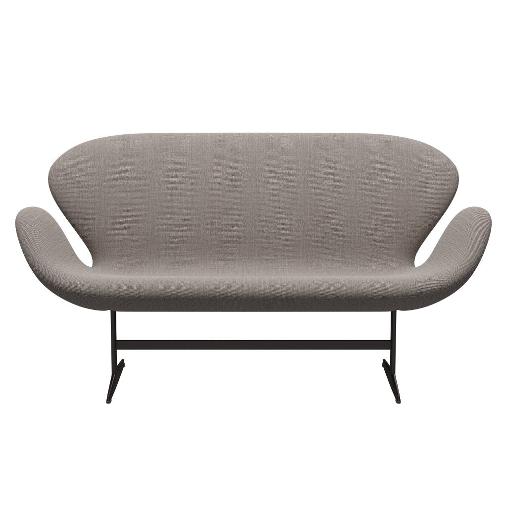 Fritz Hansen Swan Sofa 2 sæta, brúnt brons/stálkúfur tríó bleikur/hvítur/svartur