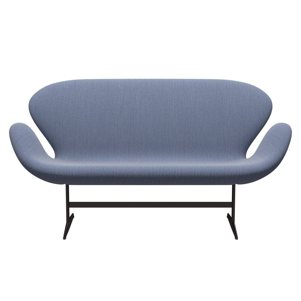 Fritz Hansen Swan Sofa 2 -zits, bruin brons/staalcut trio wit/blauw