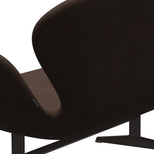 [product_category]-Fritz Hansen Swan Sofa 2 Seater, Brown Bronze/Sunniva Black/Chestnut-Fritz Hansen-3321-SV373-BBBASE-FRI-5