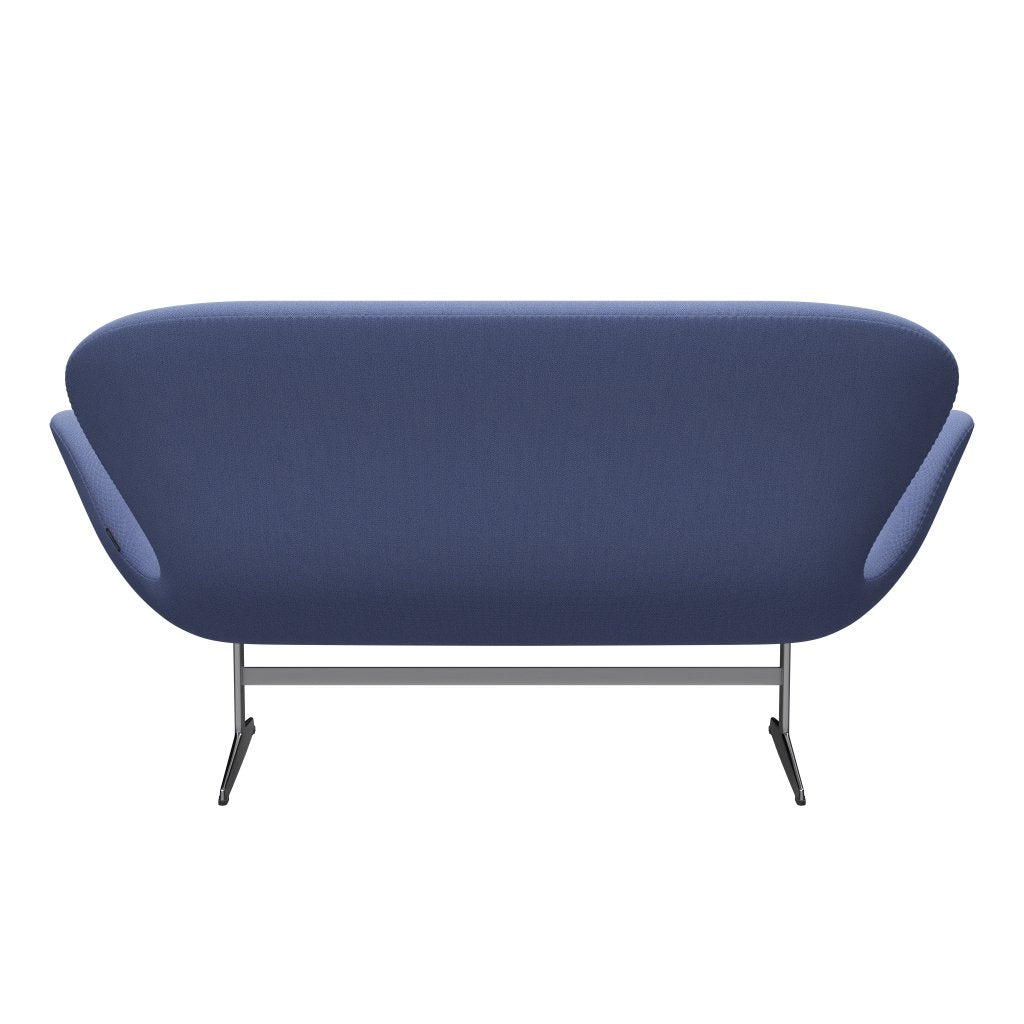 Fritz Hansen Swan Sofa 2 Seater, Satin Brushed Aluminium/Capture Light Blue (4901)