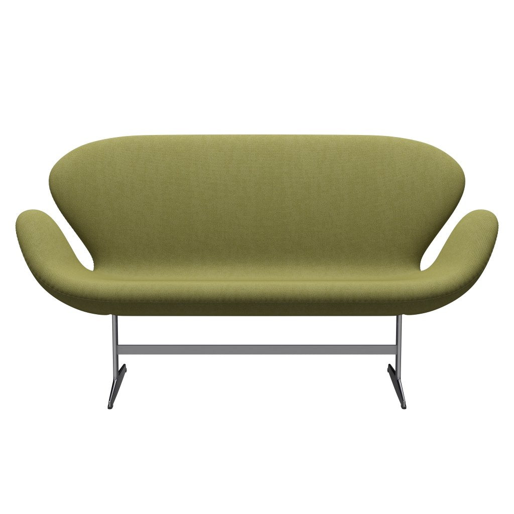 Fritz Hansen Swan Sofa 2-Sitzer, Aluminium satiniert gebürstet/Capture Wamrgrün