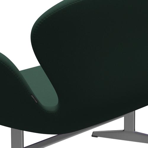 [product_category]-Fritz Hansen Swan Sofa 2 Seater, Satin Brushed Aluminium/Christianshavn Dark Green Uni-Fritz Hansen-3321-CH1160-SPAL-FRI-5