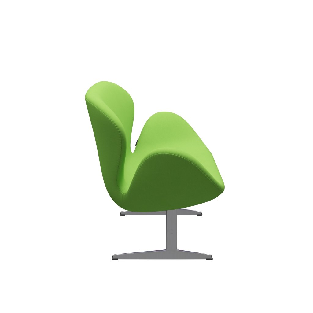 Fritz Hansen Swan divano 2 posti, alluminio spazzolato in raso/comfort verde chiaro (68010)