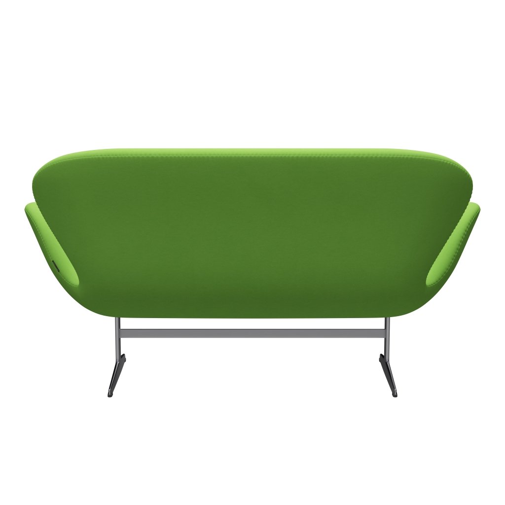 Fritz Hansen Swan Sofa 2 Seater, Satin Brushed Aluminium/Comfort Light Green (68010)