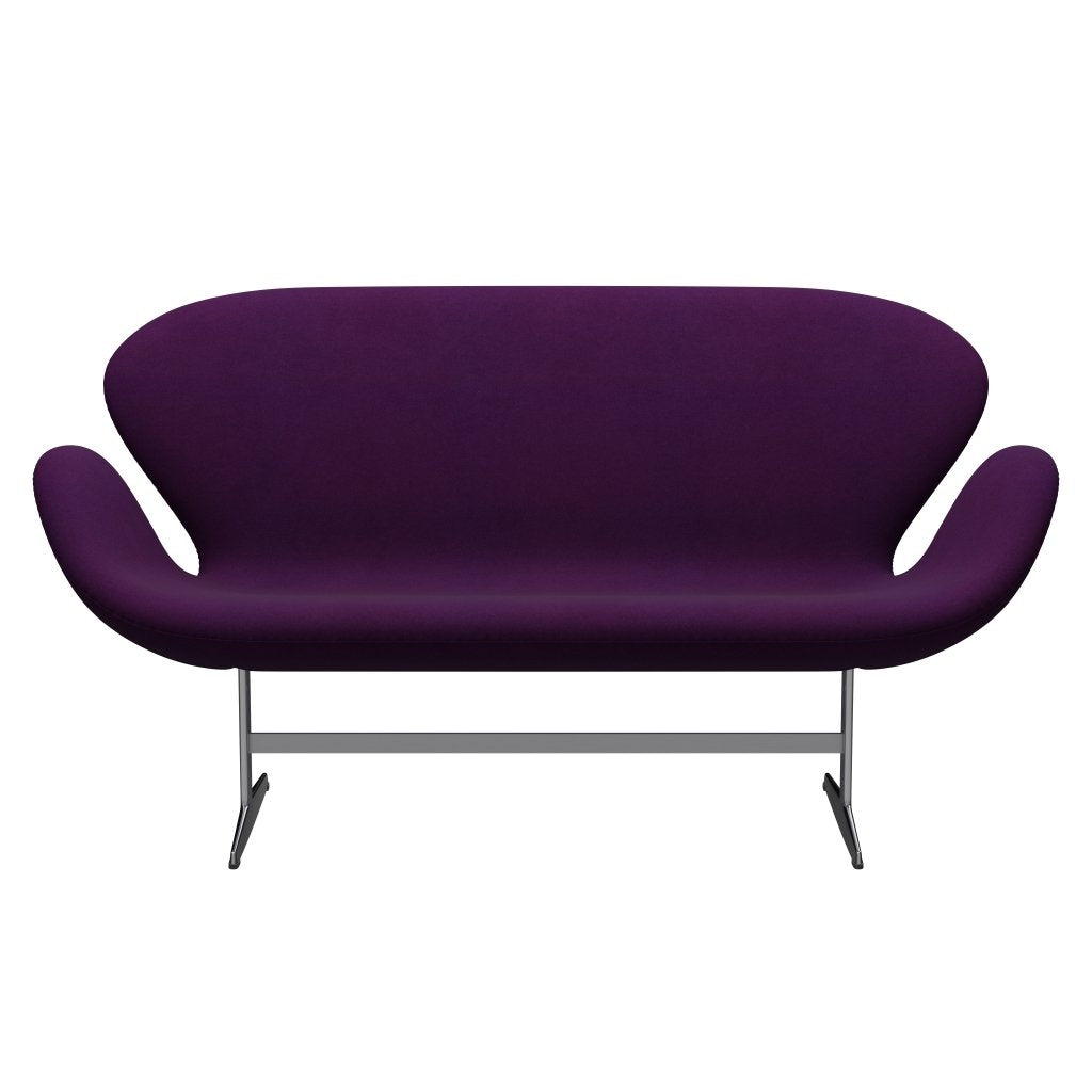 Fritz Hansen Canapé de cygne 2 places, en aluminium brossé en satin / Divina Violet (696)