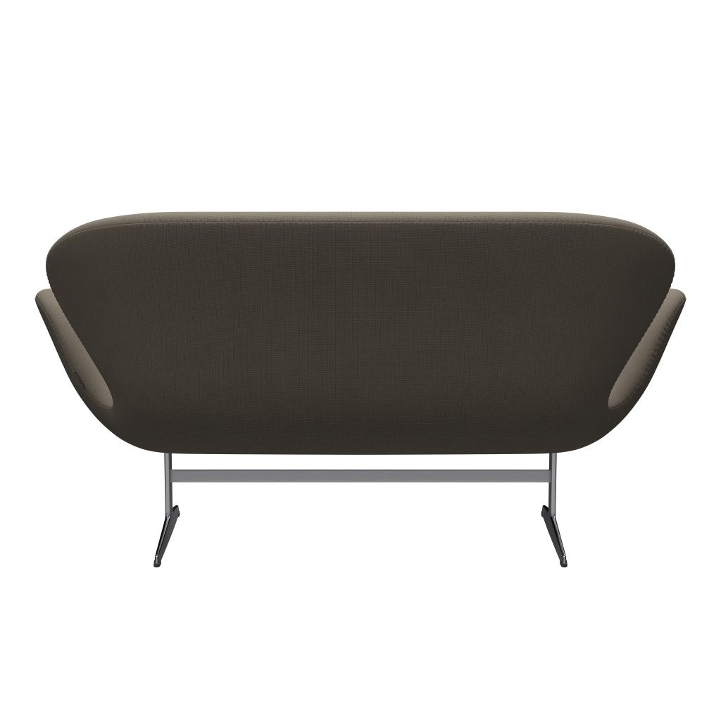 Fritz Hansen Swan Sofa 2 sæta, satín burstað ál/frægð drapplit (61003)