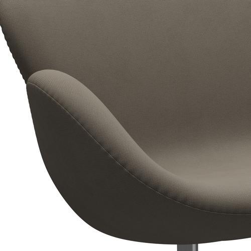 Fritz Hansen Swan Sofa 2-Sitzer, Satin gebürstetes Aluminium/Fame Beige (61003)