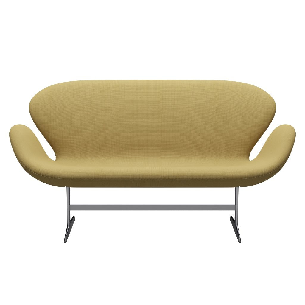 Fritz Hansen Swan Sofa 2 sæta, satín burstaður ál/frægð drapplit (62068)