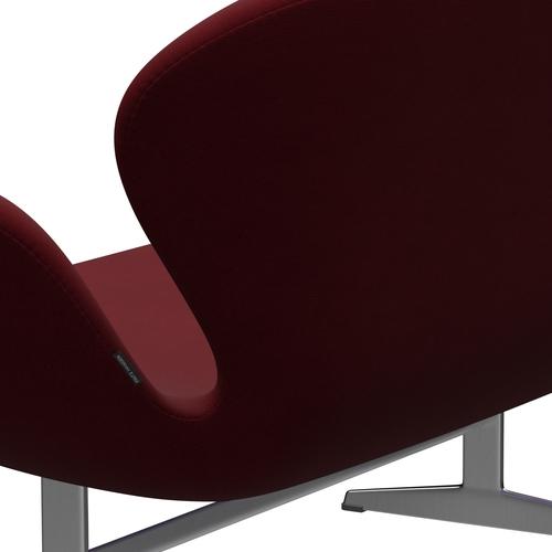 Fritz Hansen Swan Sofa 2-Sitzer, Satin gebürstetes Aluminium/Fame Bordeaux (64058)