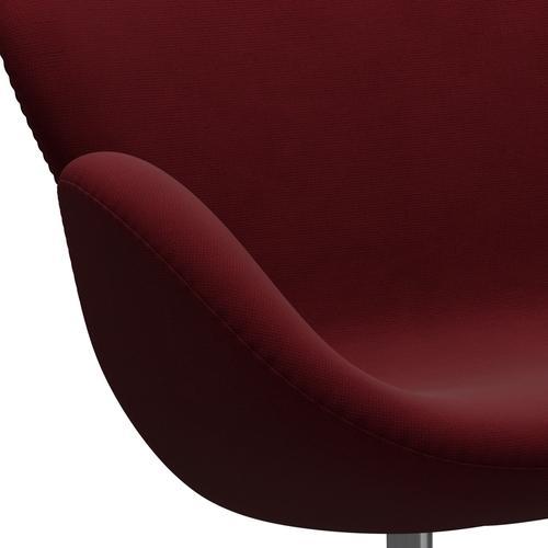 Fritz Hansen Swan Sofa 2 Seater, Satin Brushed Aluminium/Fame Bordeaux (64058)