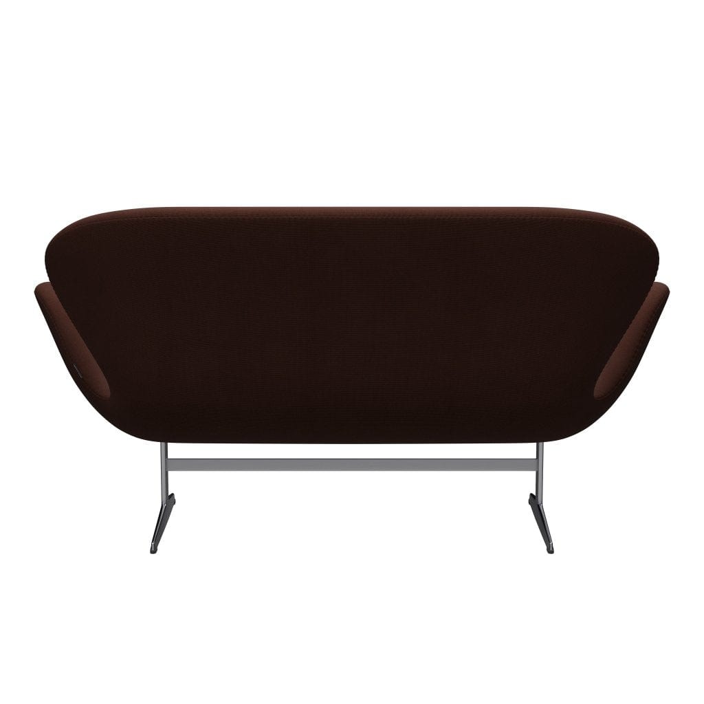 Fritz Hansen Swan Sofa 2 sæta, satín burstað ál/frægð brúnt (61047)