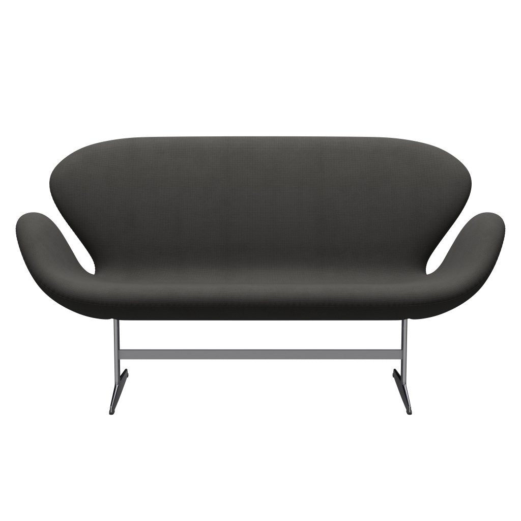 Fritz Hansen Swan Sofa 2 sæta, satín burstað ál/frægð brúnt (61060)